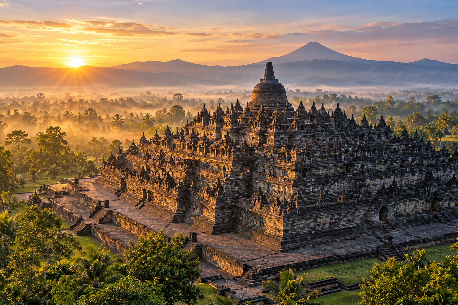 Borobudurning qadimgi relyeflarining yaqindan ko'rilgan surati